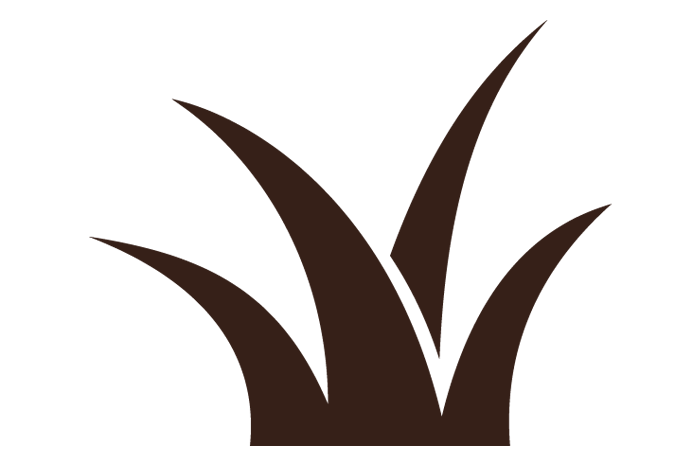 Grass_1_Brown Stylized brown grass icon representing nature and landscaping themes.